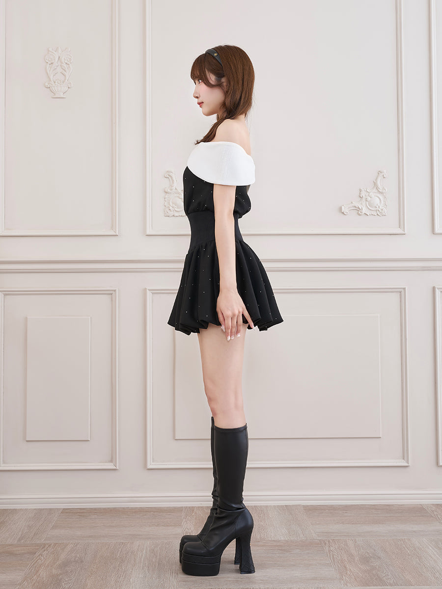 モデル：162cm（着用サイズ：FREE　着用カラー：BLK）