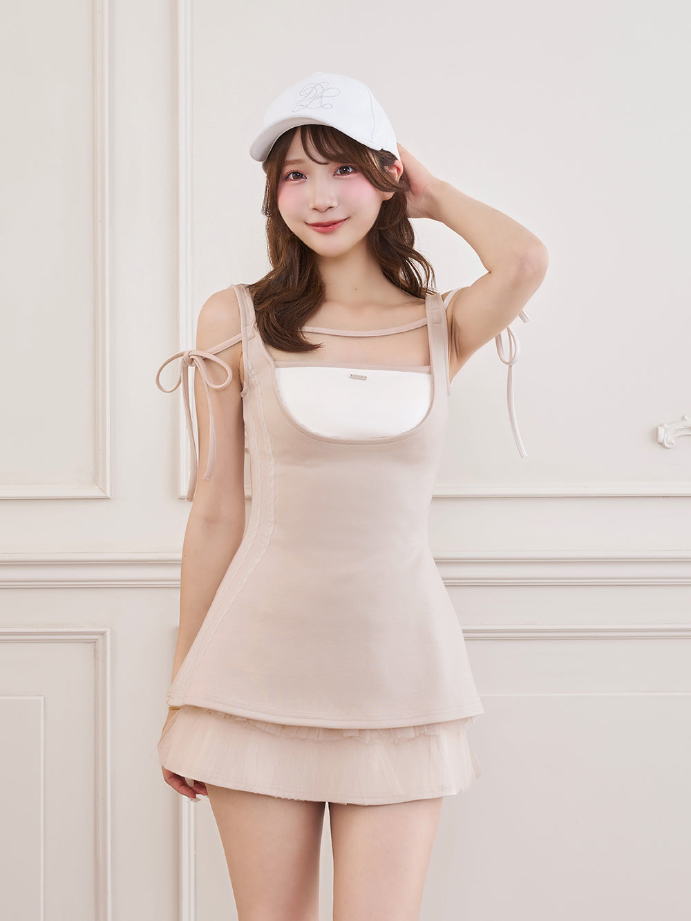 モデル：162cm（着用サイズ：FREE　着用カラー：P-BEG）