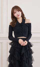 モデル：162cm（着用サイズ：FREE　着用カラー：BLK）
