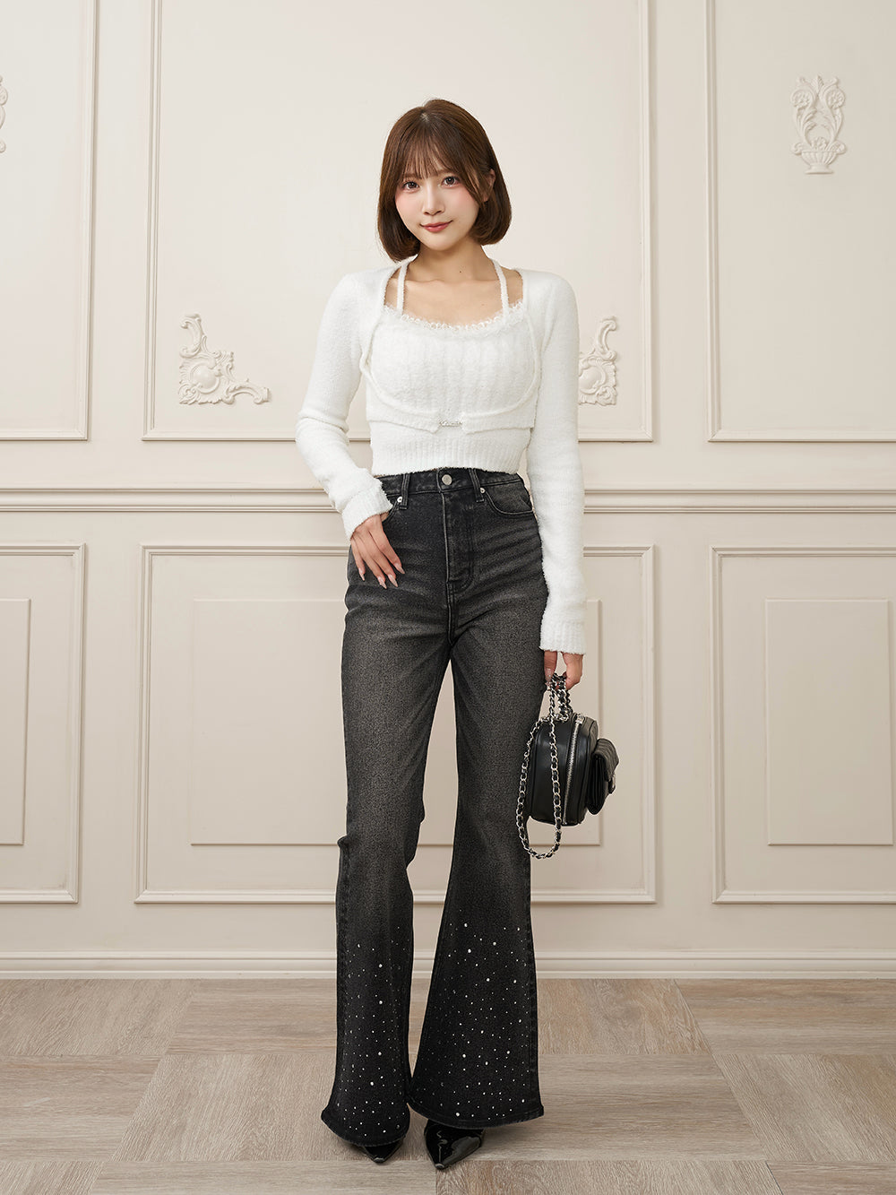 モデル：162cm（着用サイズ：FREE　着用カラー：WHT）