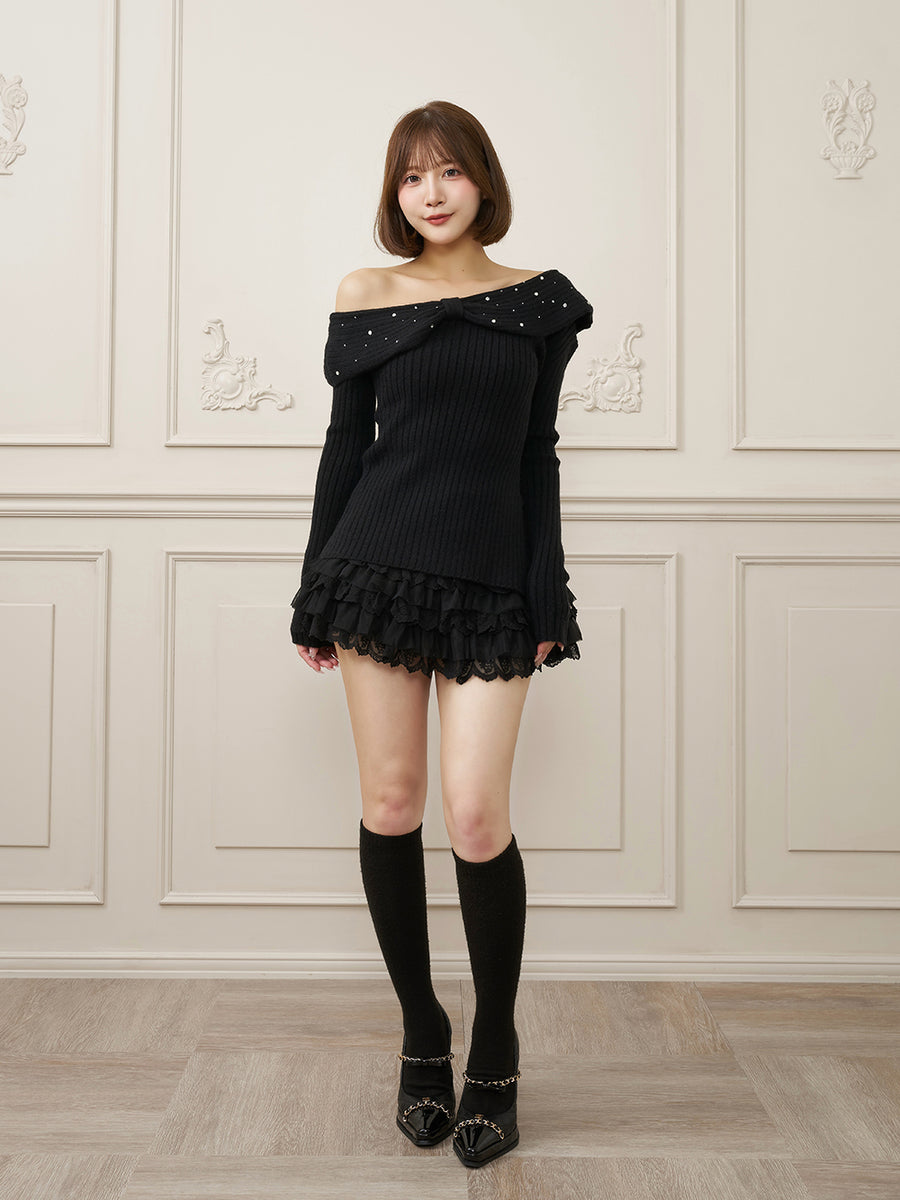 モデル：162cm（着用サイズ：FREE　着用カラー：BLK）