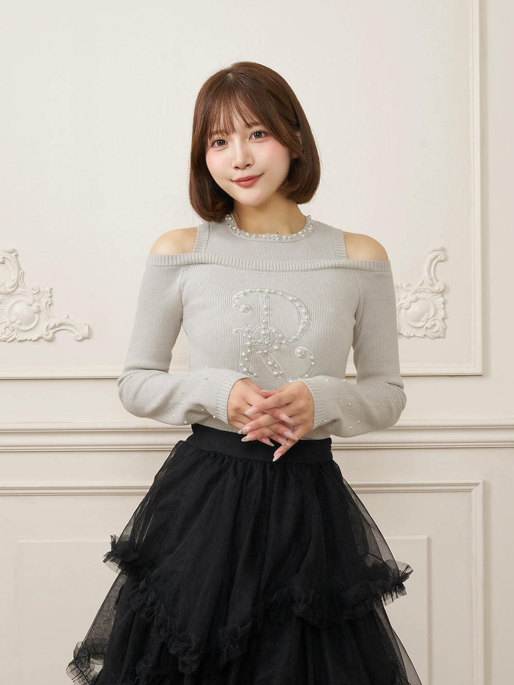 モデル：162cm（着用サイズ：FREE　着用カラー：GRY）