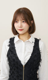 モデル：162cm（着用サイズ：S　着用カラー：BLK）