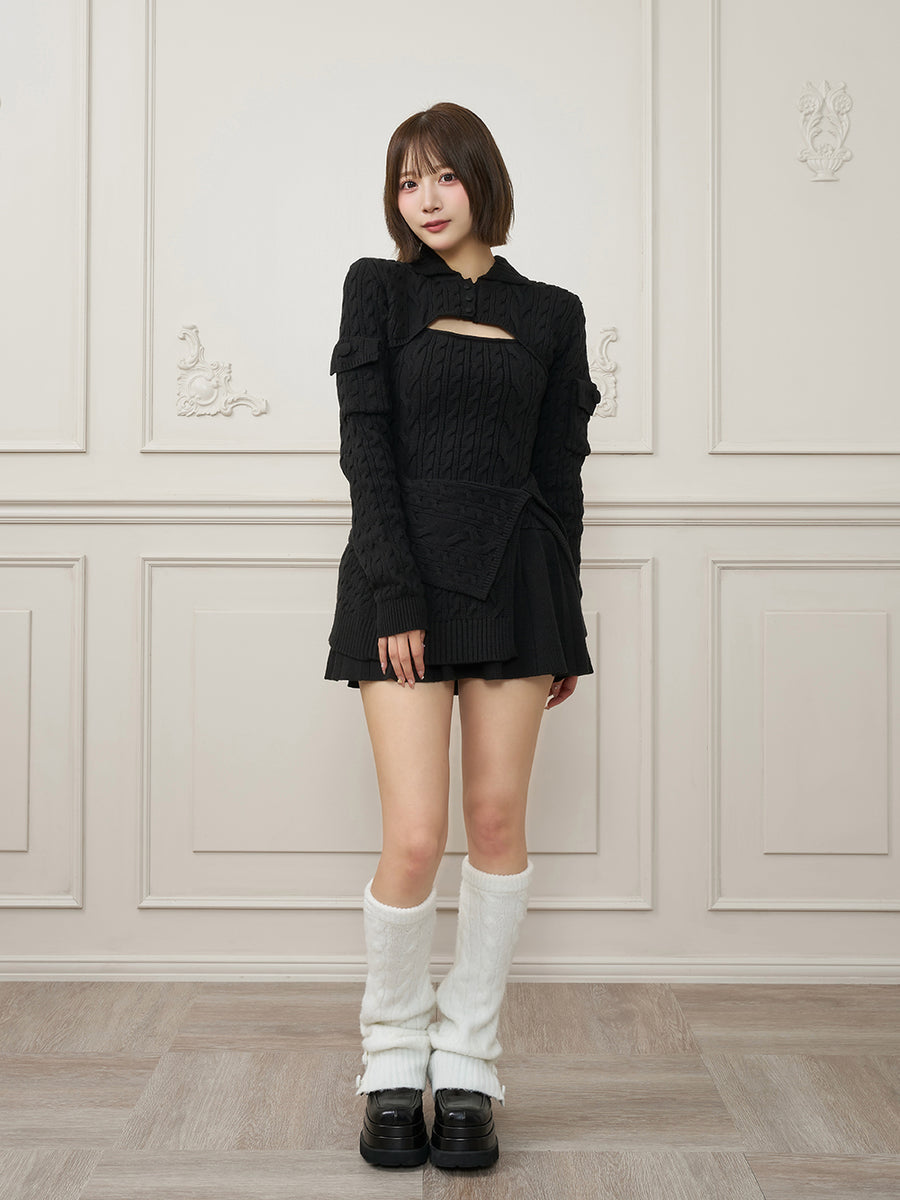 モデル：162cm（着用サイズ：FREE　着用カラー：BLK）
