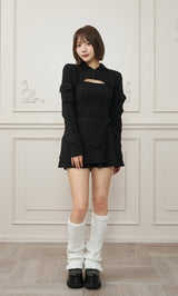 モデル：162cm（着用サイズ：FREE　着用カラー：BLK）