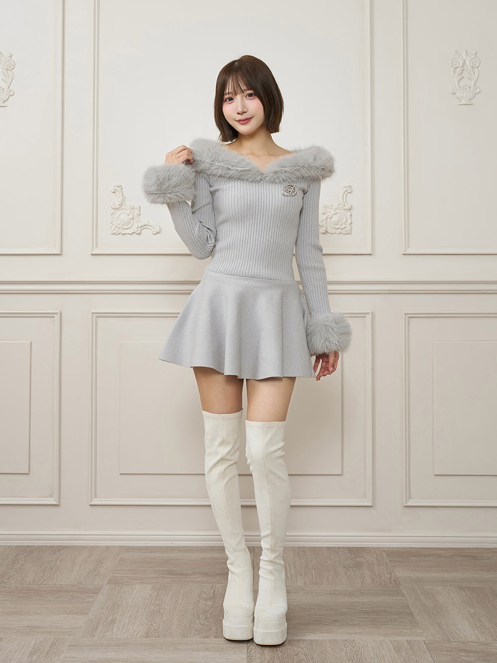 モデル：162cm（着用サイズ：FREE　着用カラー：GRY）