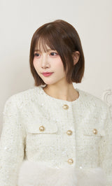 モデル：162cm（着用サイズ：S　着用カラー：WHT）