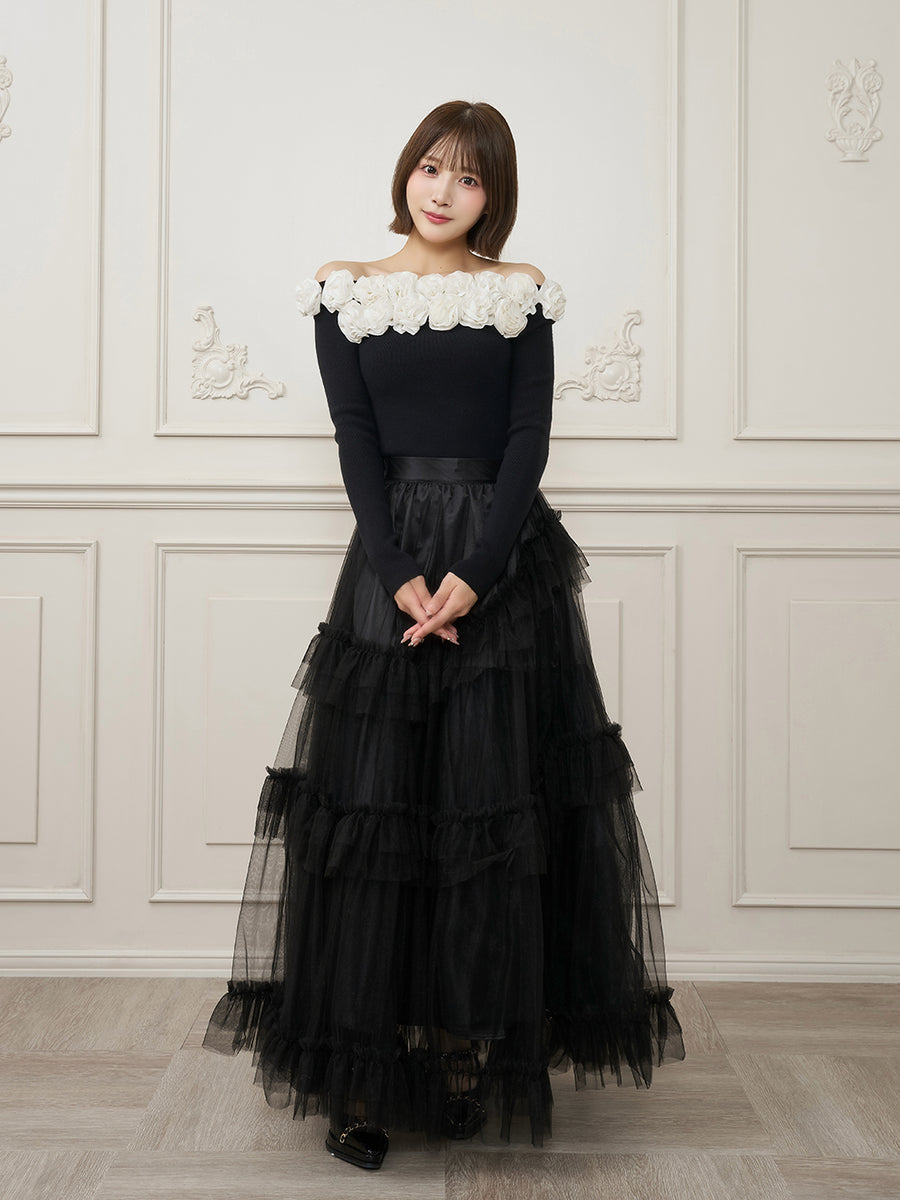 モデル：162cm（着用サイズ：FREE　着用カラー：BLK）