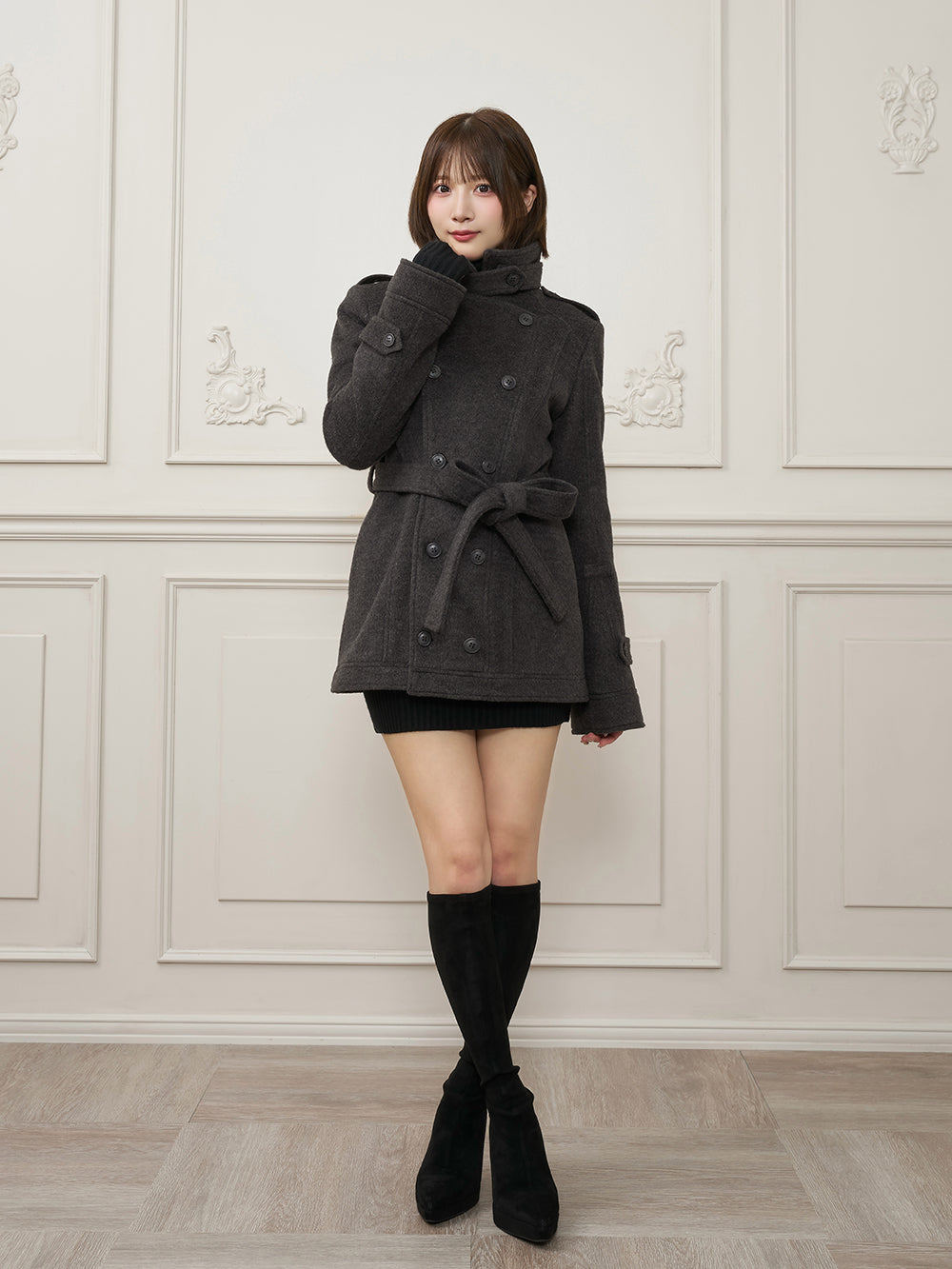モデル：162cm（着用サイズ：S　着用カラー：GRY）