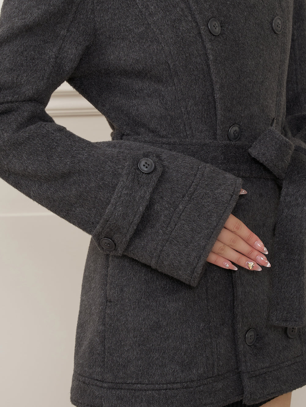 モデル：162cm（着用サイズ：S　着用カラー：GRY）