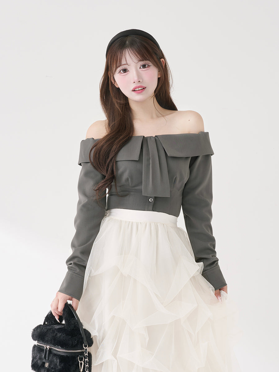 モデル：158cm（着用サイズ：FREE　着用カラー：GRY）