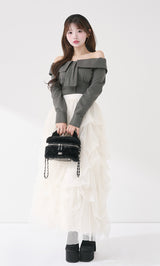 モデル：158cm（着用サイズ：FREE　着用カラー：GRY）