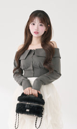 モデル：158cm（着用サイズ：FREE　着用カラー：GRY）