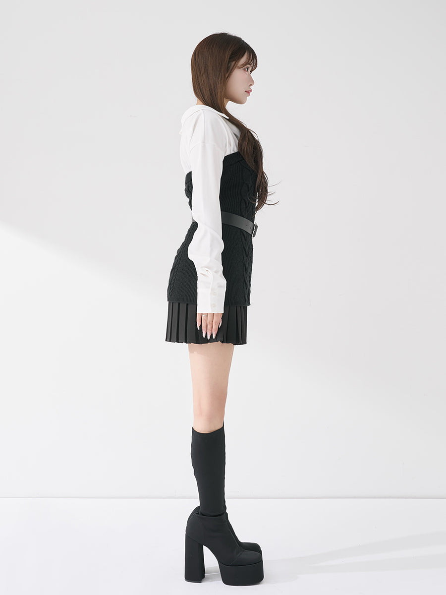 モデル：158cm（着用サイズ：FREE　着用カラー：BLK）