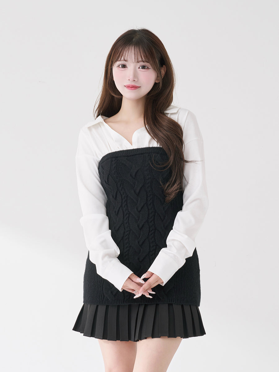 モデル：158cm（着用サイズ：FREE　着用カラー：BLK）