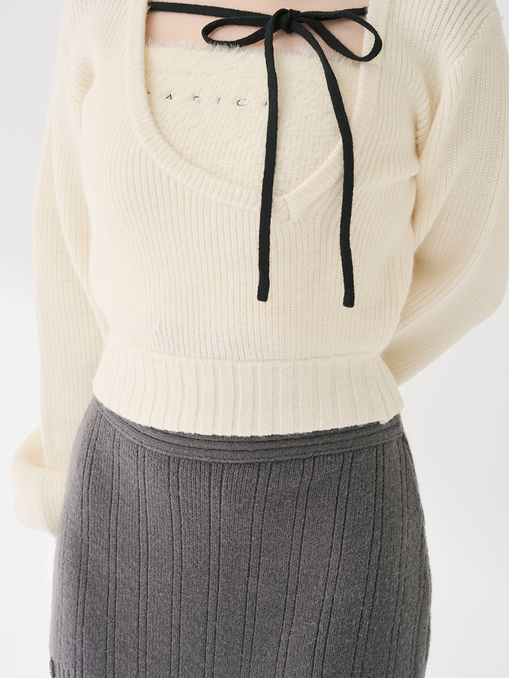 アシメレイヤードニットトップス – Darich