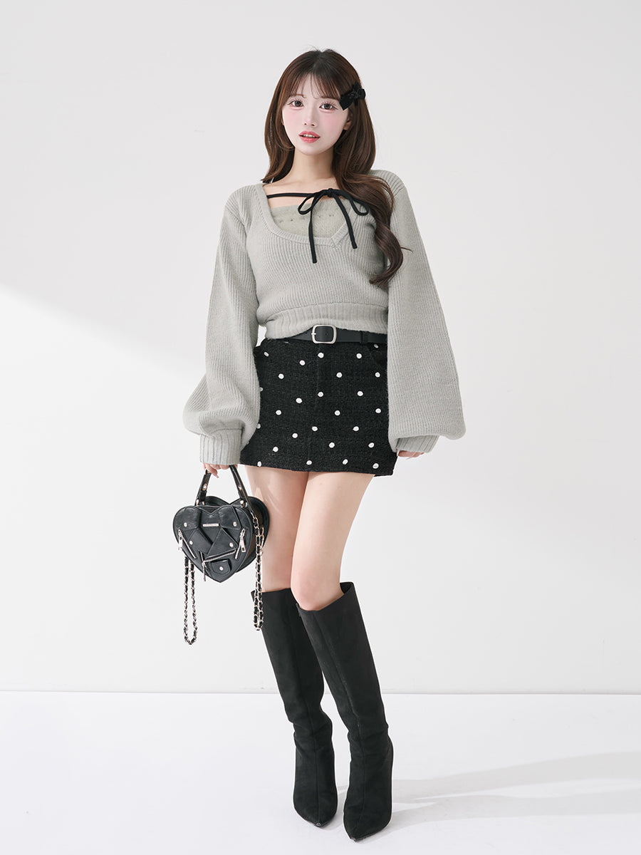 モデル：158cm（着用サイズ：FREE　着用カラー：GRY）