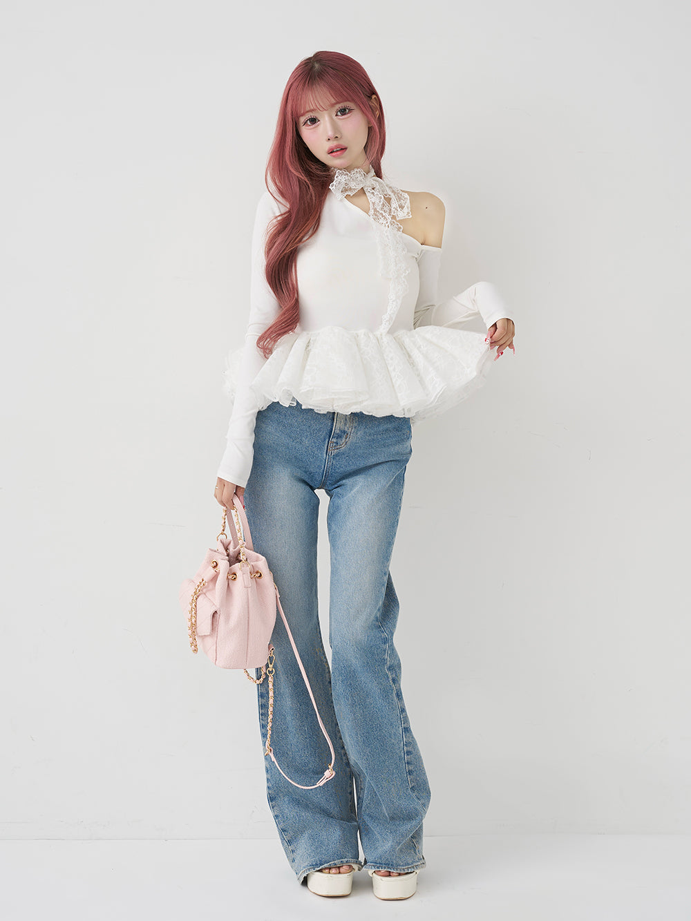 定価以下♡ ダーリッチ Darich ホルターレースワンショルスウェットトップス ホルターレースワンショルスウェットトップス – Darich