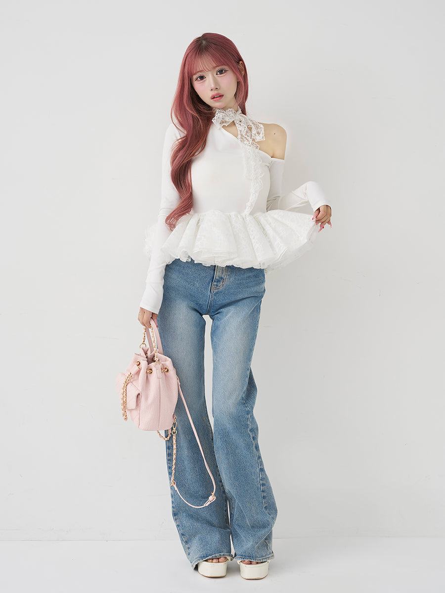 モデル：158cm（着用サイズ：FREE　着用カラー：WHT）