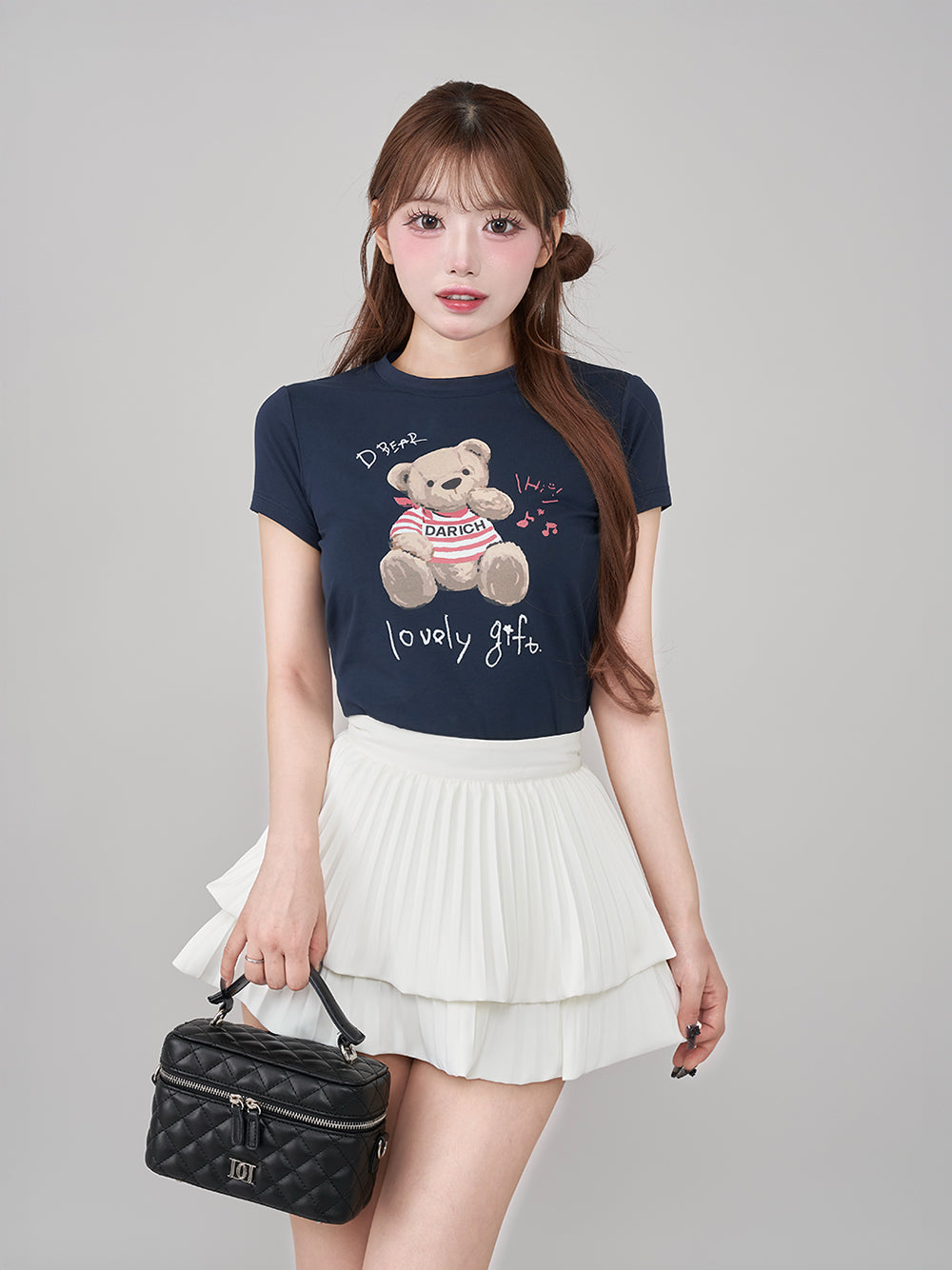 イラストDベアTシャツ - nvy