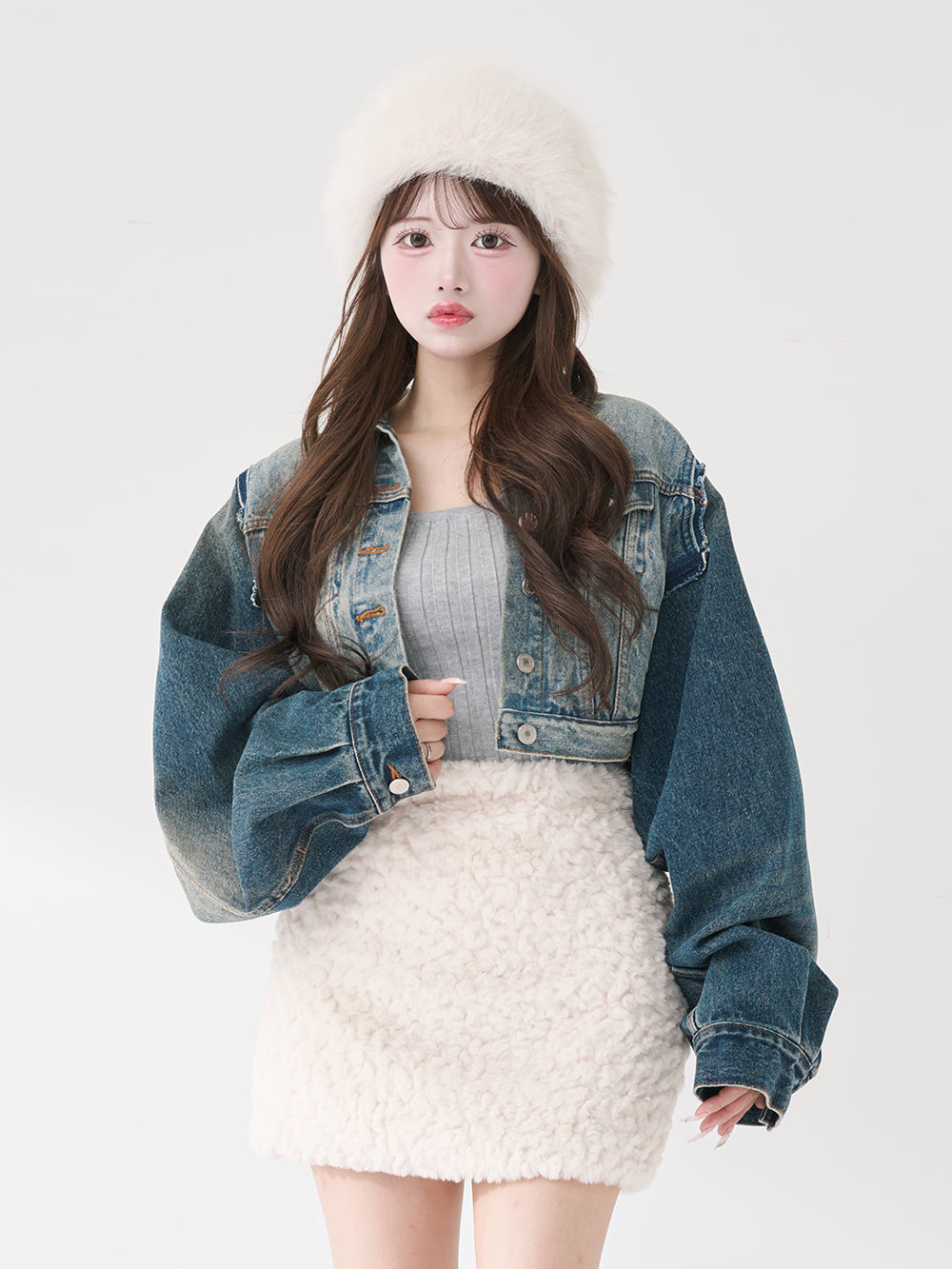 モデル：158cm（着用サイズ：FREE　着用カラー：GRY）