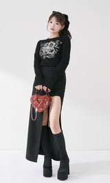 モデル：158cm（着用サイズ：FREE　着用カラー：BLK）