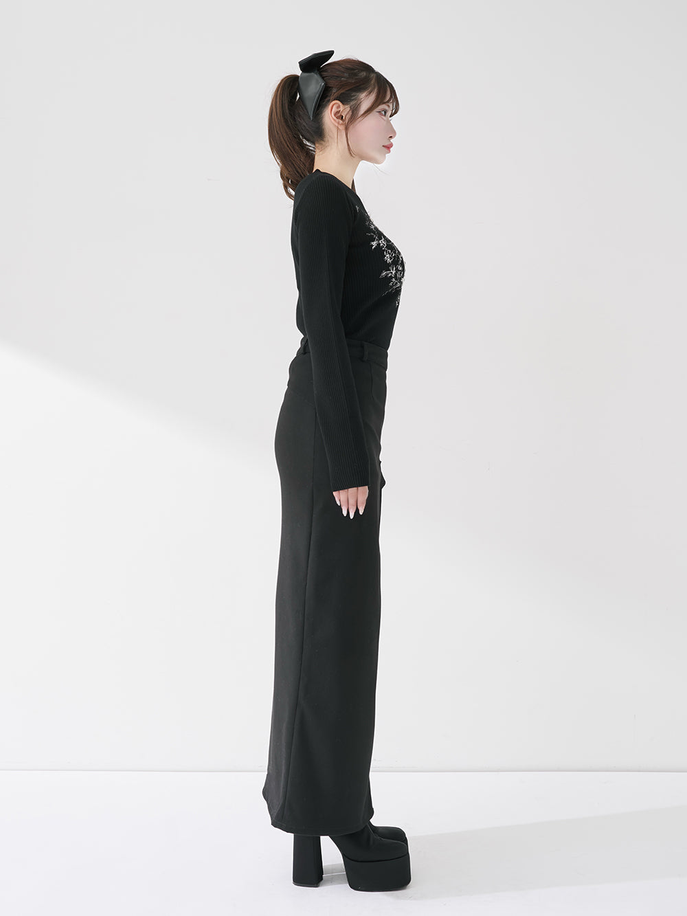 DRビジューフラワーリブニットトップス – Darich