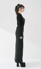 モデル：158cm（着用サイズ：FREE　着用カラー：BLK）