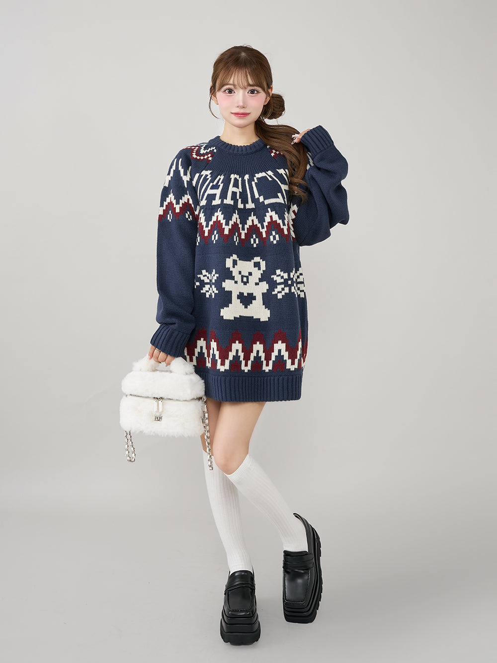 モデル：158cm（着用サイズ：FREE　着用カラー：NVY）