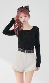 モデル：158cm（着用サイズ：FREE　着用カラー：BLK）