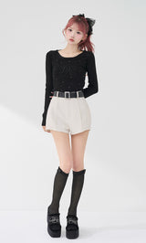 モデル：158cm（着用サイズ：FREE　着用カラー：BLK）