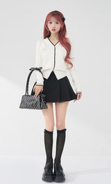 Darich バイカラーシグネチャーDRニットカーディガン WHT バイカラーシグネチャーDRニットカーディガン – Darich