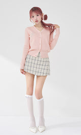 ダーリッチ Darich ♡ バイカラーシグネチャーDRニットカーディガン　水色 バイカラーシグネチャーDRニットカーディガン – Darich