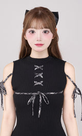 モデル：158cm（着用サイズ：FREE　着用カラー：BLK)