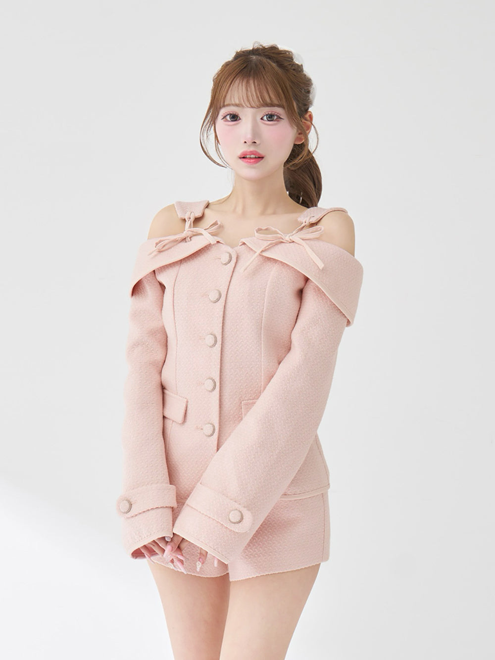 モデル：158cm（着用サイズ：S　着用カラー：PNK）