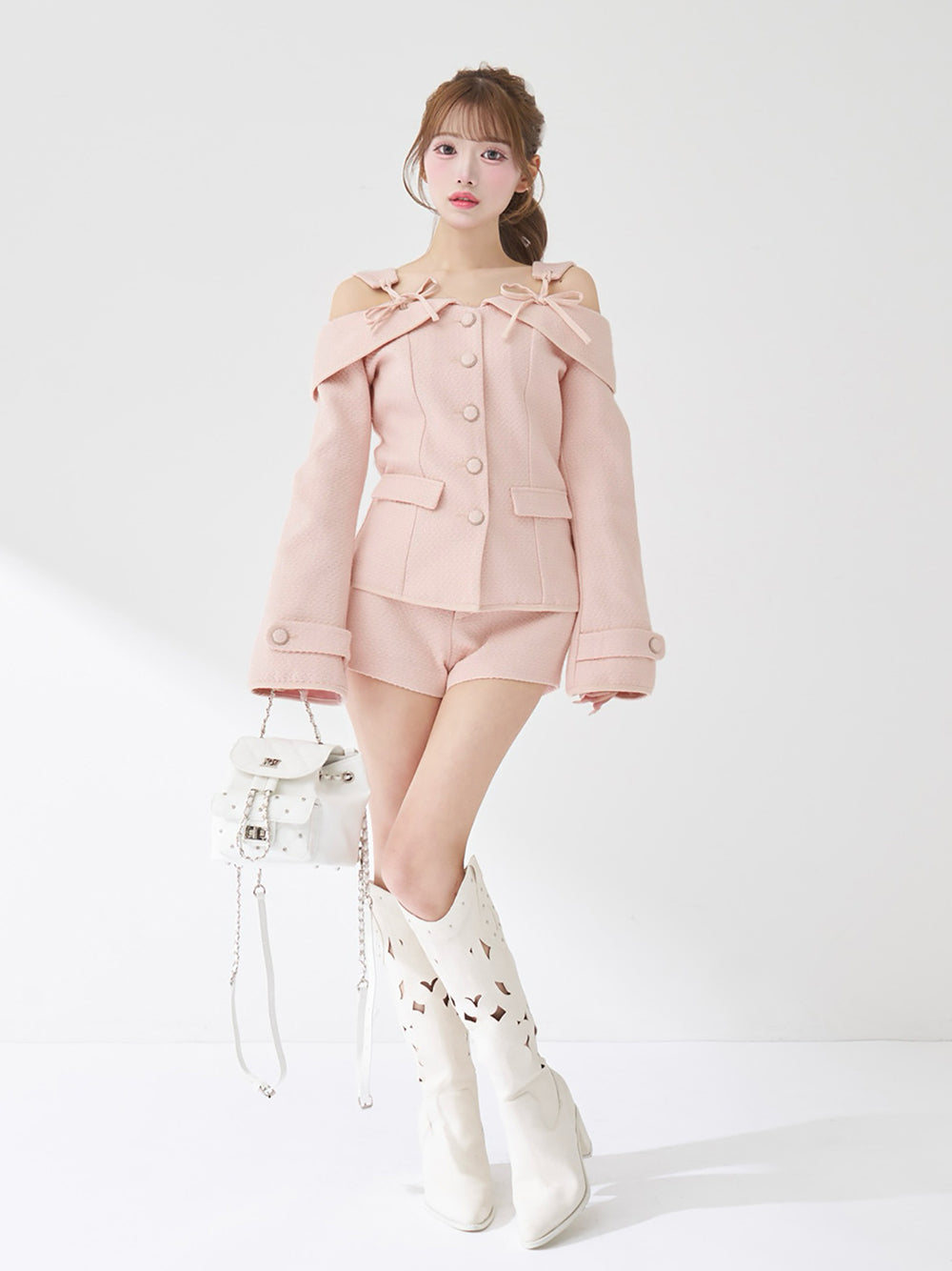 モデル：158cm（着用サイズ：S　着用カラー：PNK）