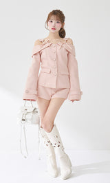 モデル：158cm（着用サイズ：S　着用カラー：PNK）