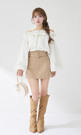 モデル：158cm（着用サイズ：FREE　着用カラー：WHT）