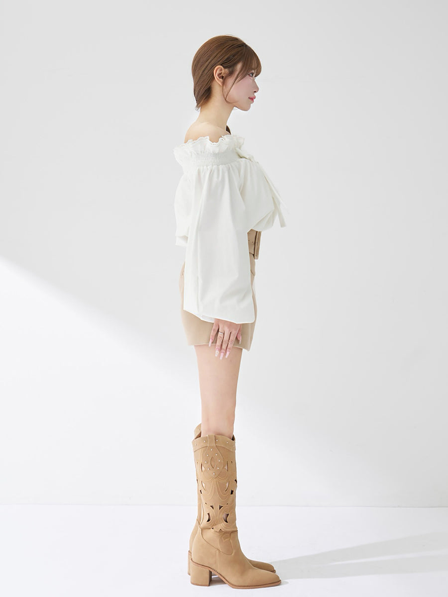 モデル：158cm（着用サイズ：FREE　着用カラー：WHT）