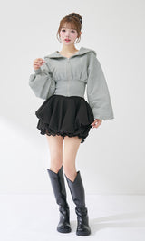 モデル：158cm（着用サイズ：FREE　着用カラー：GRY）