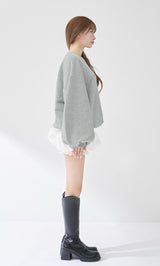 モデル：158cm（着用サイズ：FREE　着用カラー：GRY）