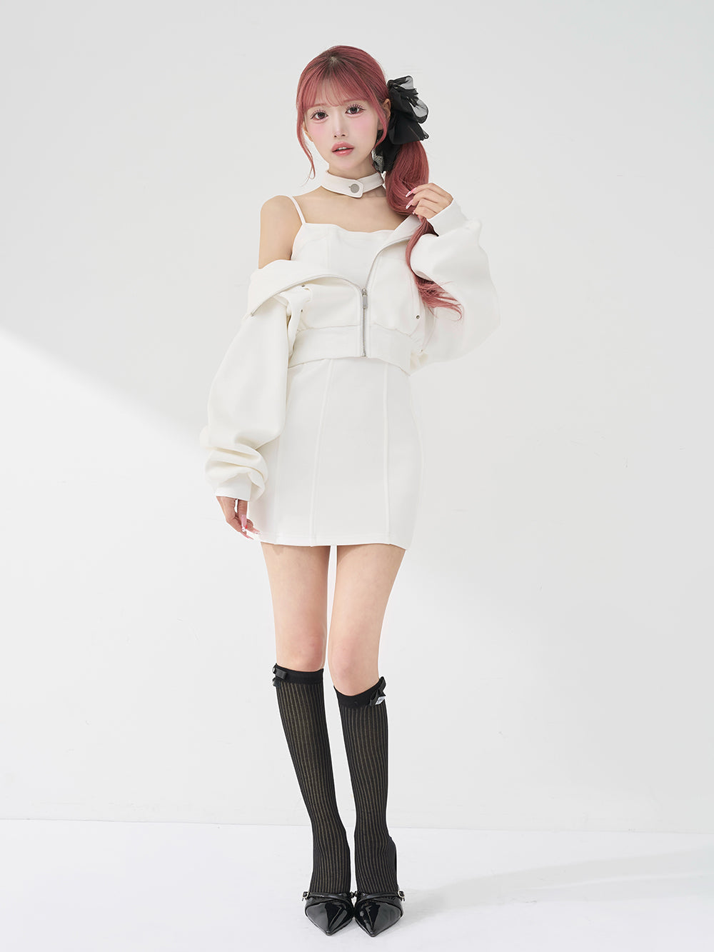 モデル：158cm（着用サイズ：FREE　着用カラー：WHT）