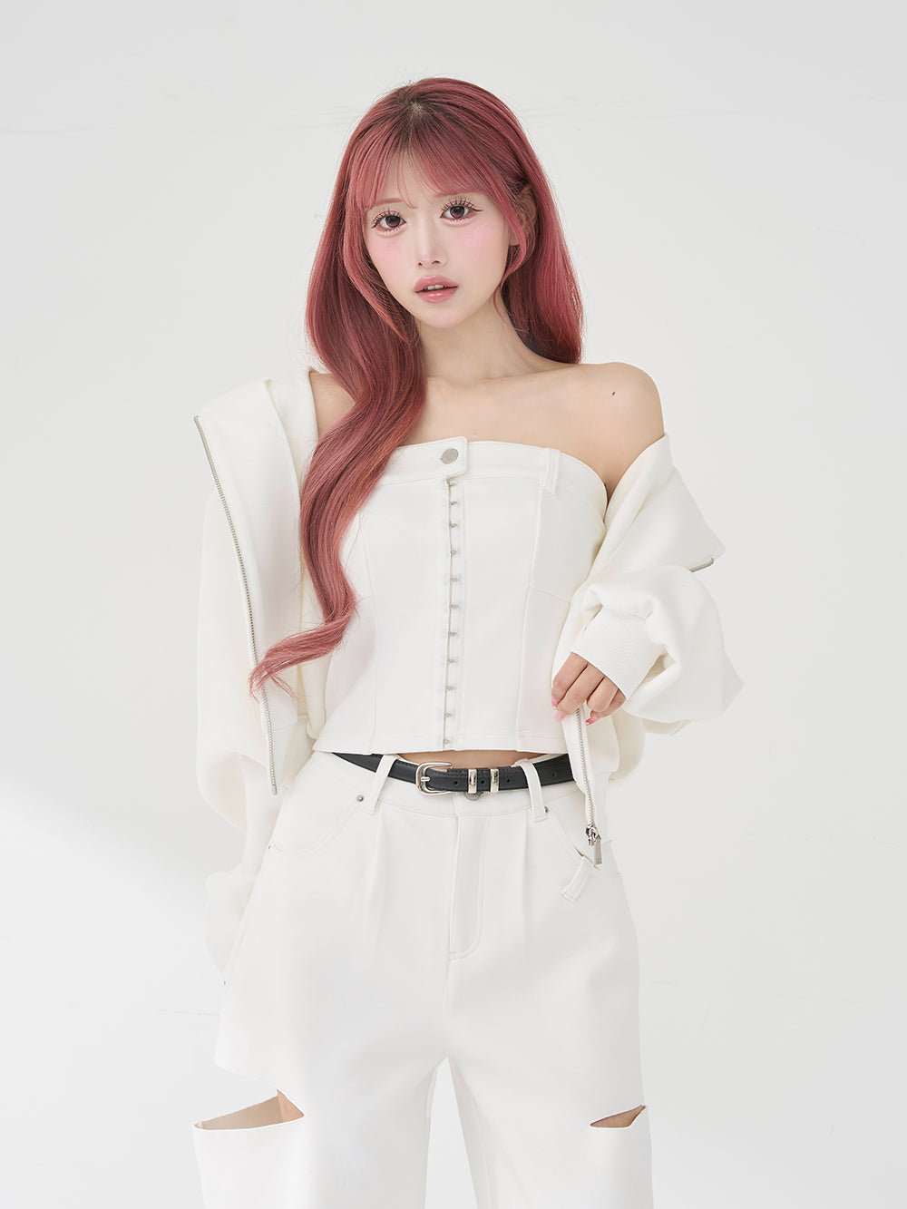 ボンディングスウェットベアアンサンブル - wht