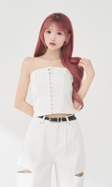 モデル：158cm（着用サイズ：FREE　着用カラー：WHT）