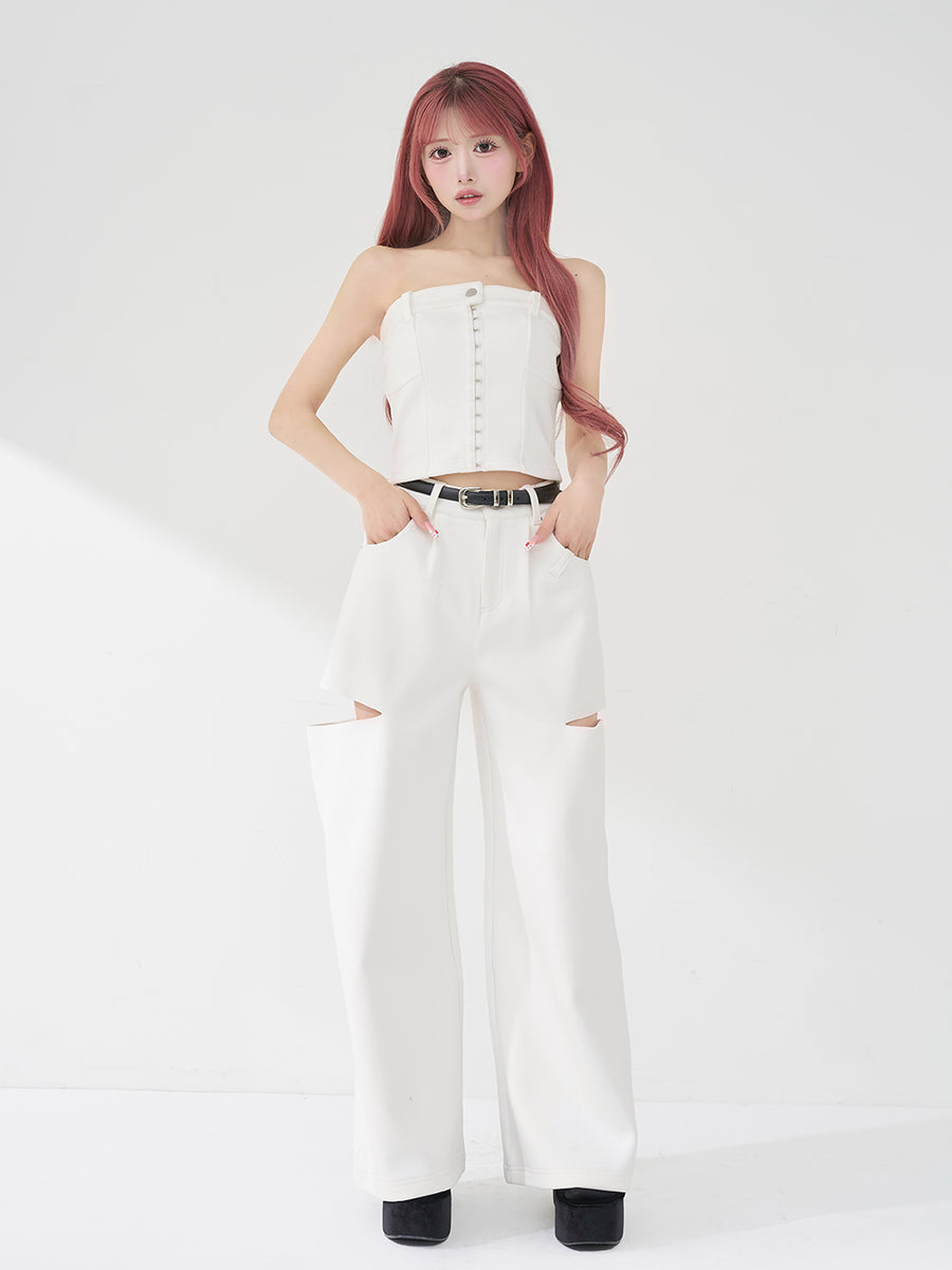 モデル：158cm（着用サイズ：S　着用カラー：WHT）
