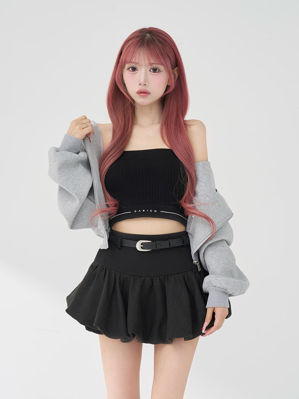 モデル：158cm（着用サイズ：FREE　着用カラー：GRY）