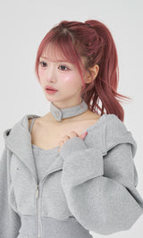 モデル：158cm（着用サイズ：FREE　着用カラー：GRY）