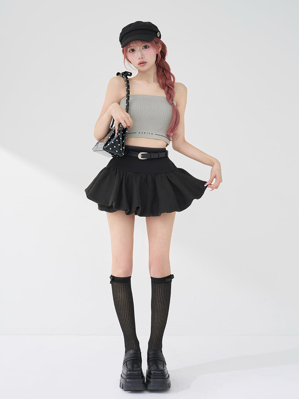 モデル：158cm（着用サイズ：FREE　着用カラー：GRY）