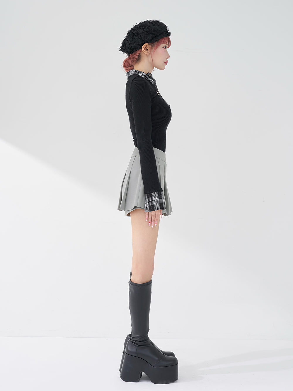 モデル：158cm（着用サイズ：S　着用カラー：GRY）