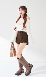 モデル：158cm（着用サイズ：S　着用カラー：BRN）